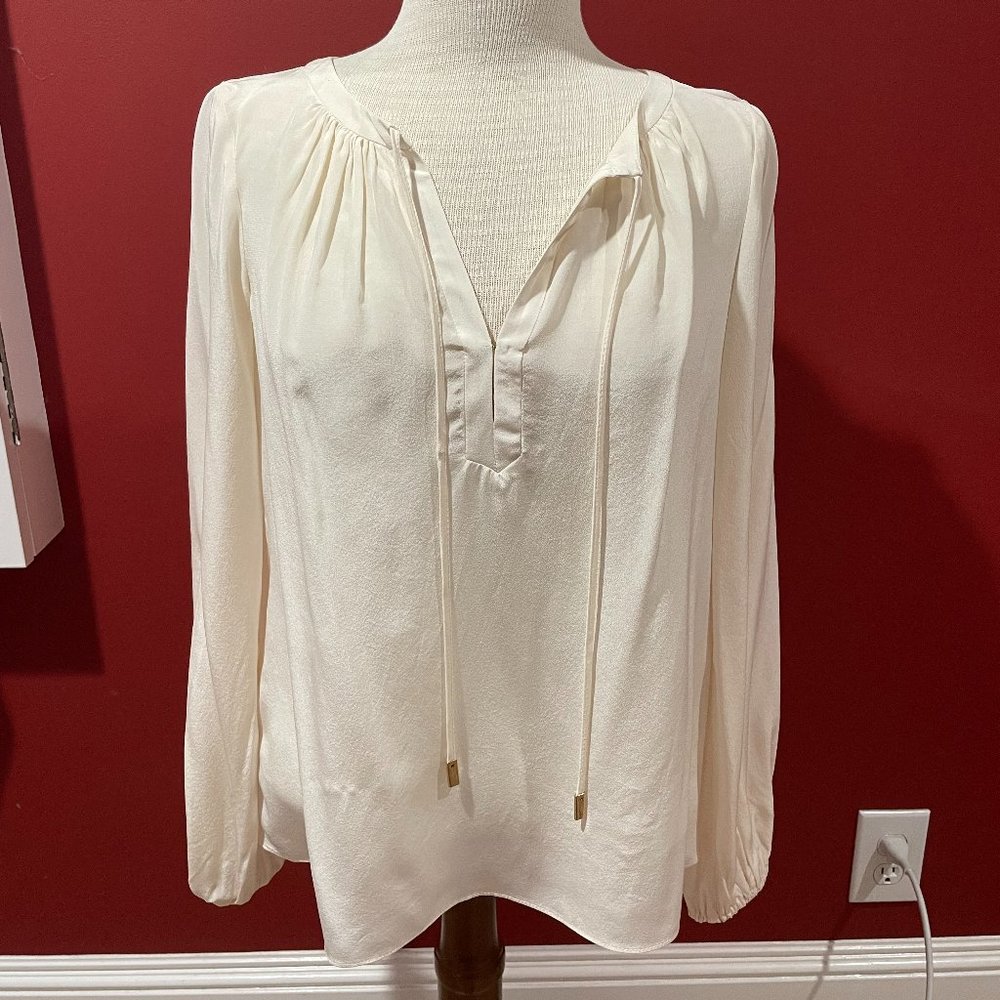 Alice & Trixie Long Sleeved Coco Blouse, Open Neck with Tie, Cuffed Sleeve